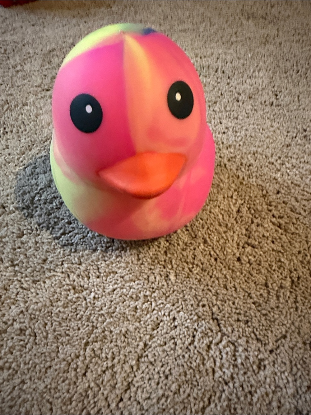 Pink & Yellow Rubber Duck Bird Toy for Playtime